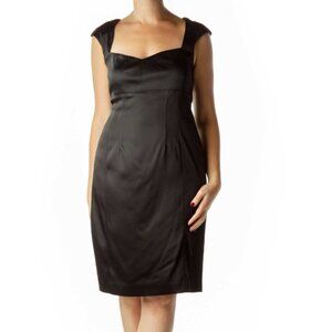Calvin Klein Black Satin Sheath Dress